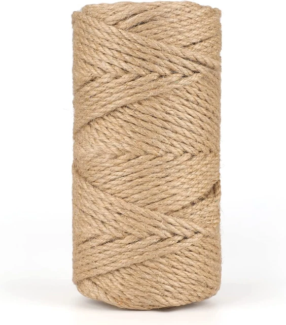 KINGLAKE 5 mm Jute Bindfaden 50m Garten Jute Seil dicke Schnur Handwerk Bindfaden für Wache