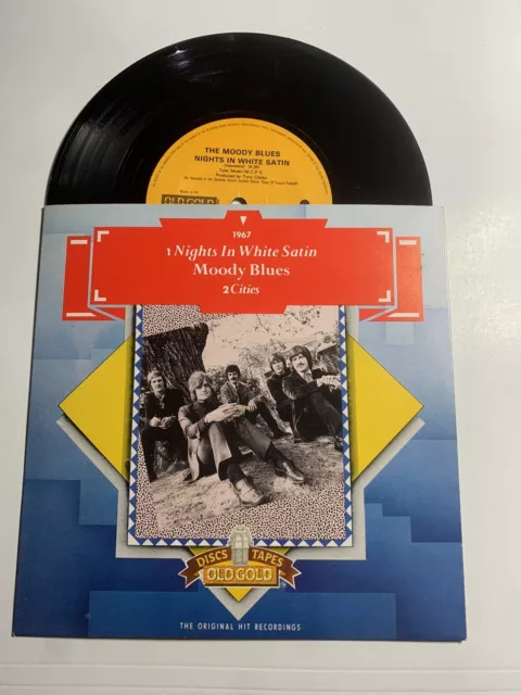 Moody Blues Nights In White Satin / Cities Vinyl 7” Single Record Old Gold OG