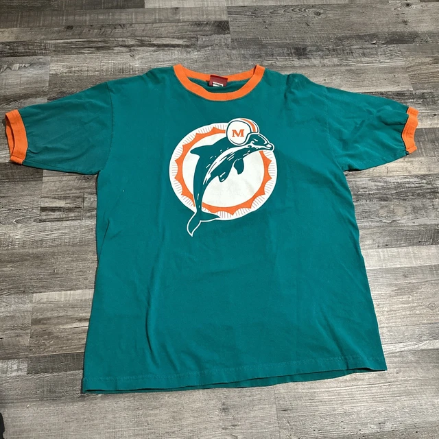 Vintage Reebok Miami Dolphins Football Shirt Sz Large 90’s Retro