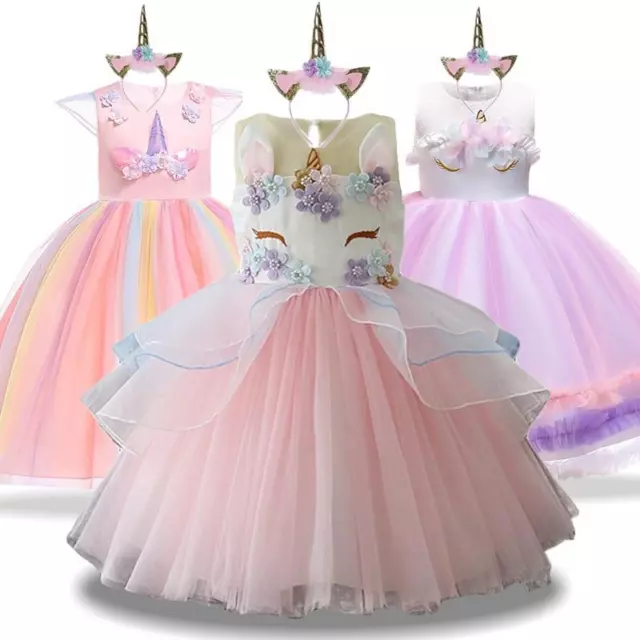 Licorne Robes Fille Fête Déguisement Enfants Filles Robe