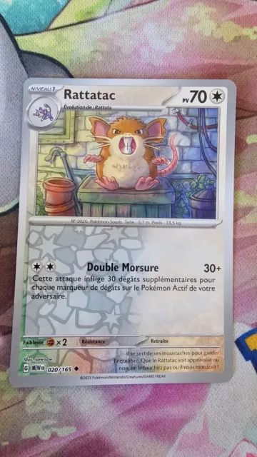 Rattatac 70Pv 020/165 Reverse - Neuf - Carte Pokemon