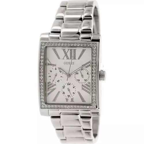 New authentic GUESS U0446L1 Silver-Tone Stainless Steel Bracelet Watch 36x30mm 2