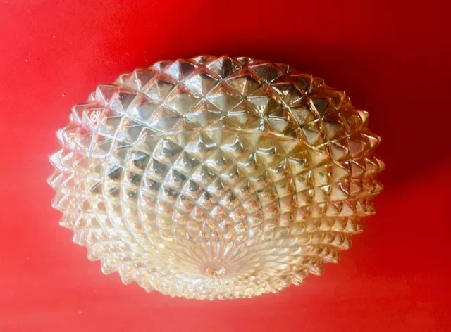 Plafonnier/applique Cristalmet en verre 25cm  vintage Années 70/80