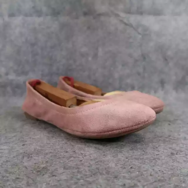 Lucky Brand Shoes Womens 6 Ballet Flats Emmie Leather Fashion Slip On Pink Suede
