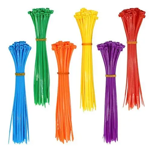 300Pcs Multi-purpose Nylon Zip Ties Durable Cable Wire Wraps Assorted Color 8...