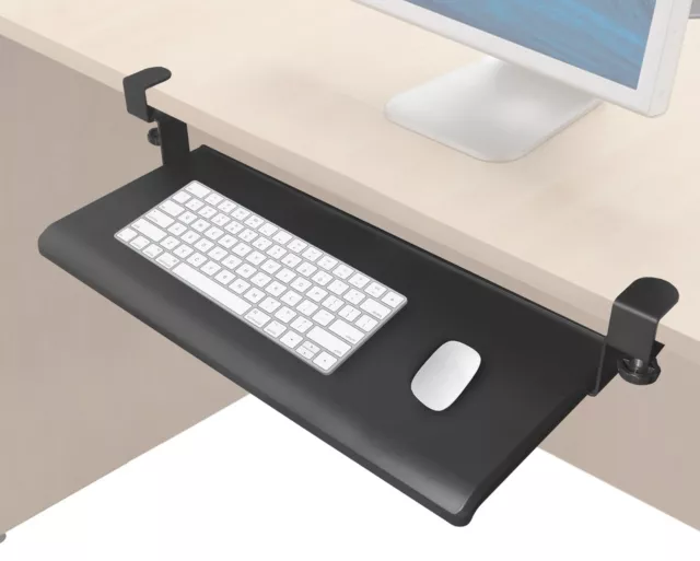 Clamp On Keyboard Tray Under Desk, Pull Out Keyboard Tray, 20inch, Easy Assem...