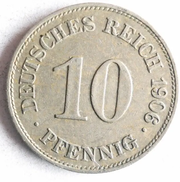 1906 E GERMAN EMPIRE 10 PFENNIG - Excellent Vintage Coin - german BIN #7
