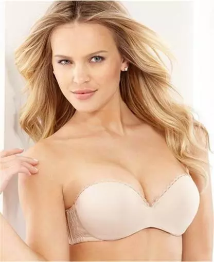 NWT Lily Of France Gel Touch Strapless Bra 2111121 Beige 36D #79889