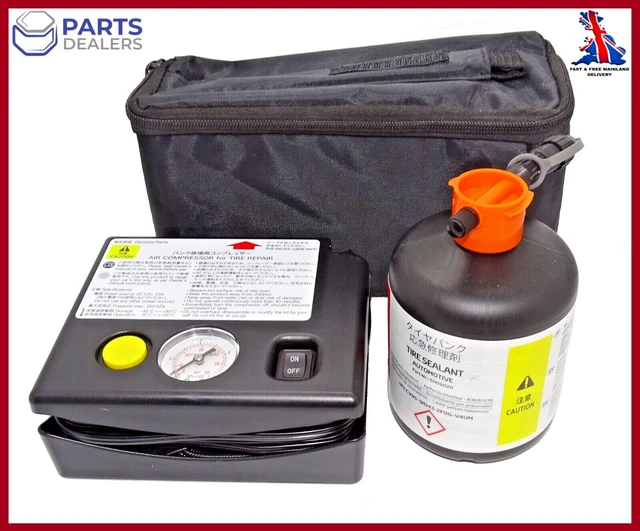 GENUINE TOYOTA TYRE Repair Kit Pump Compressor Sealant Bottle Bag Set