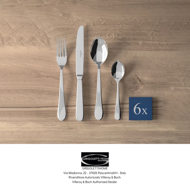 Servizio Posate Villeroy & Boch Mademoiselle - 24 Pezzi Per 6 Persone, Acciaio Inossidabile, Design Classico