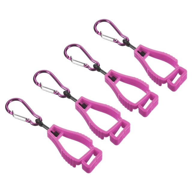 Guanto Protettivo,4pz Guanti Presa Catcher Amo Clips Supporto,Rosa