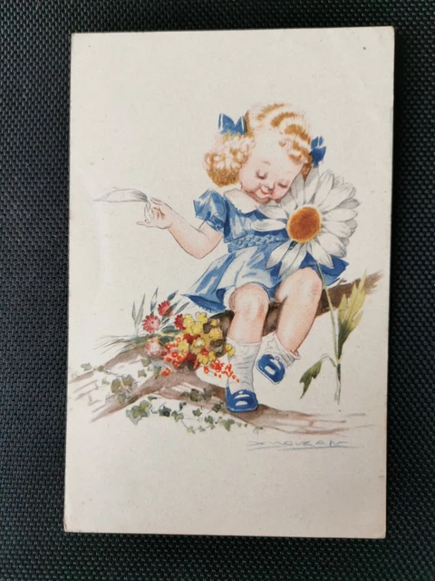 CPA fantaisie photo d'art - petite fille et sa balançoire