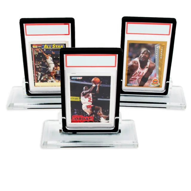 CM Graded Card Display For PSA Graded Cards, Clear Acrylic Stand Holder - 3 Pack