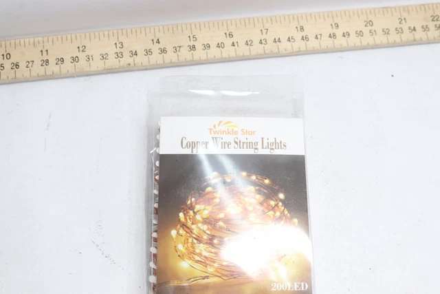 Twinkle Star Copper Wire 200 LED String Fairy Lights Warm White