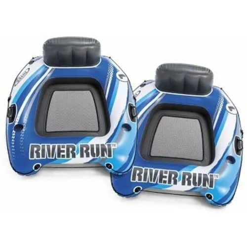 Intex 56847S River Run 1 Inflatable Floating Water Lounge Tube Raft, 2 Pk