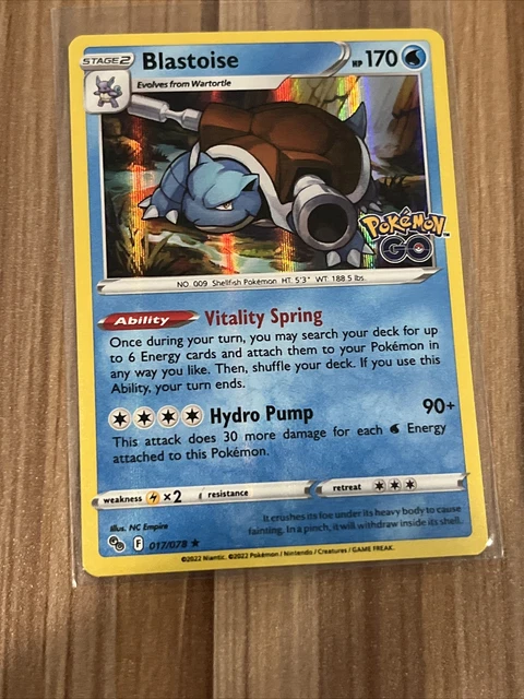 Blastoise 017/078 NM Holo Rare Pokemon Go Near Mint Foil Card 17/78 water turtle