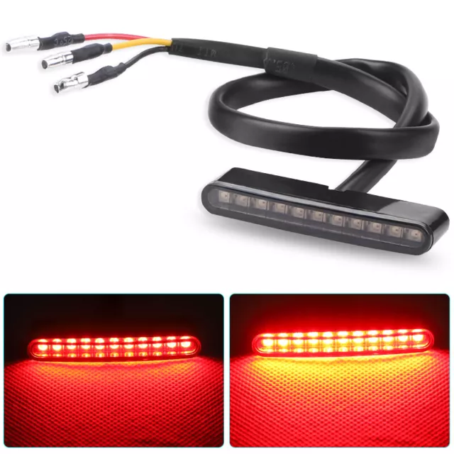 12V LED Motorcycle Dirt Bike Tail Light Mini Rear Running Stop Brake Bright Lamp