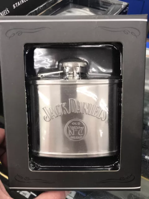 Jack Daniels Old No. 7 Stainless Steel 3 Oz  Flask- JD Hip Flask