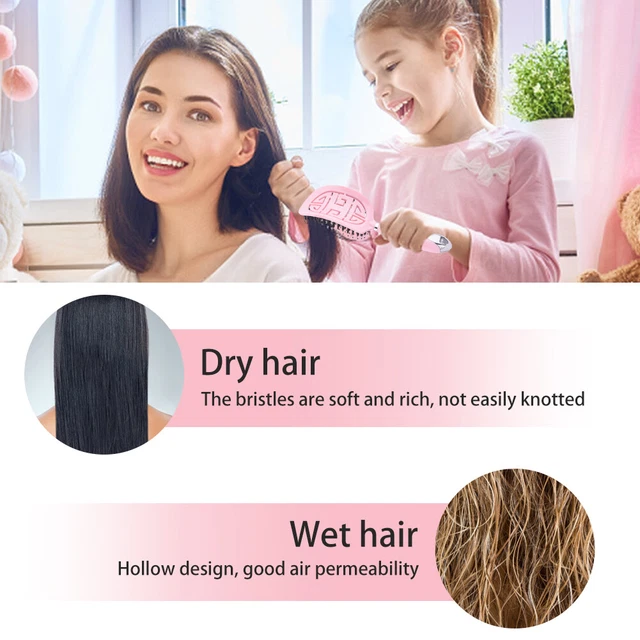 Men Wome Soft Massage For Long Thick Comb Wet Dry Boar Bristle Hair Brush Home