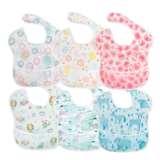 Baberas de alimentación para bebé - Impermeable Unisex Resistente a las manchas al olor Lavable Moda Pechera