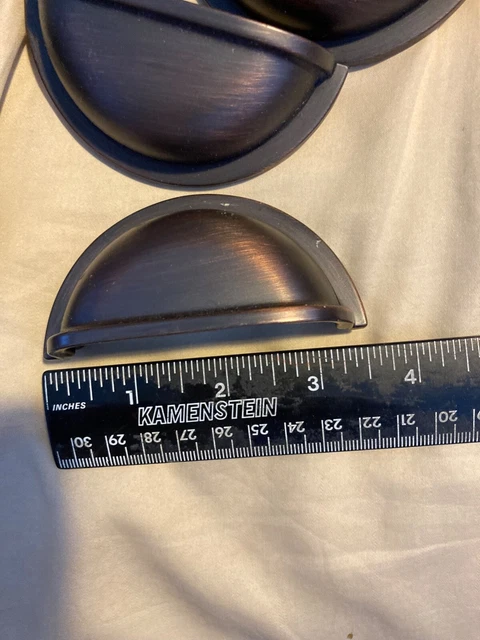Cabinet Hardware Bin Cup Drawer Handle Pulls, Oil Rubbed Bronze lot of 9