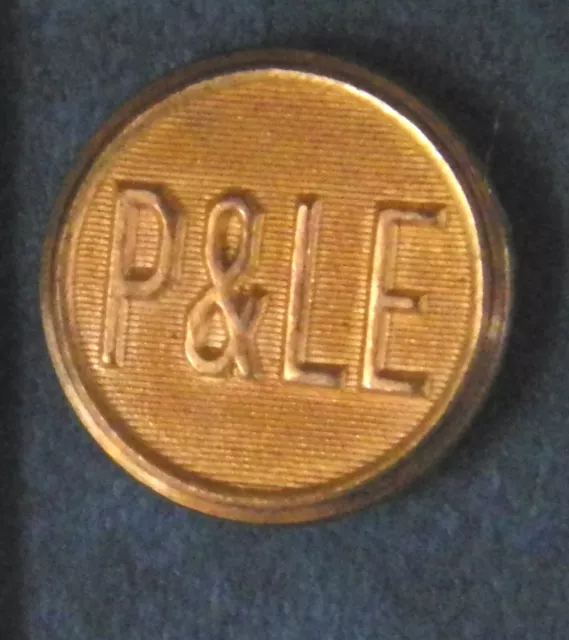 Bb PITTSBURGH & LAKE ERIE RAILROAD UNIFORM BUTTON small gilt FLAT