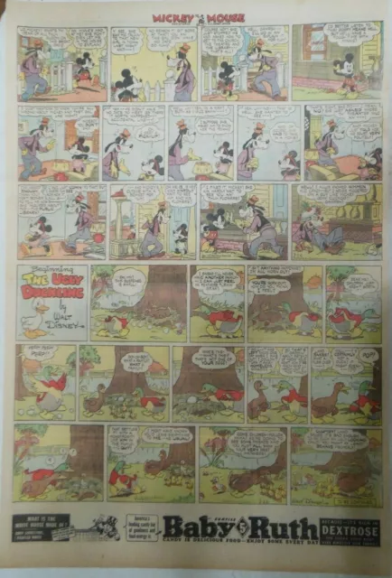 Mickey Mouse & Ugly Duckling Sunday Walt Disney from 3/26/1939 Full Page Size