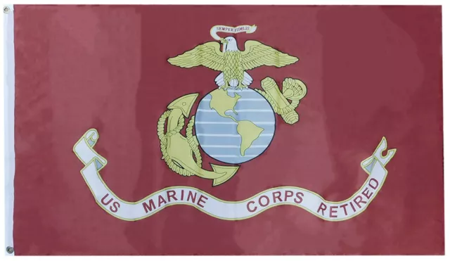 3X5 US MARINE Corps Retired EGA Red Premium Flag Banner OFFICIALLY ...