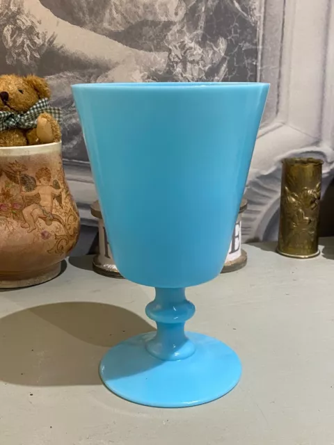 Grand verre/vase en Opaline bleu