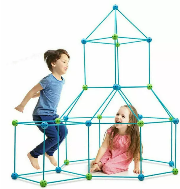 87 Stück DIY Bauen Kinder Zelt Höhle Set Geschenk Bausteine Spielzeug Party K7Y5 3