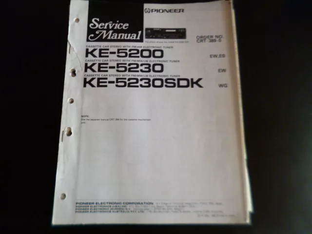 Original Service Manual Schaltplan Pioneer KE-5200 KE-5230 KE-5230SDK