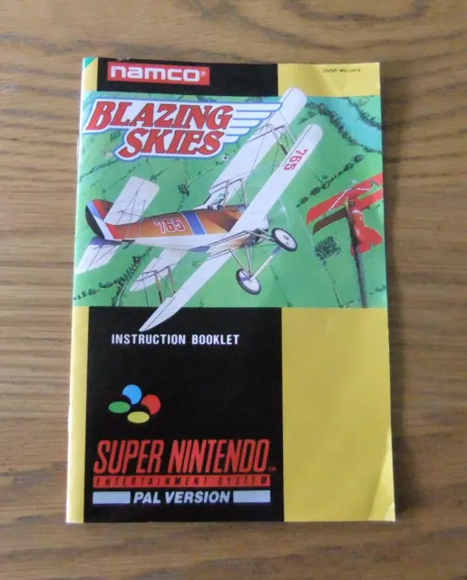 Blazing Skies Instruction Booklet - Super Nintendo / Snes
