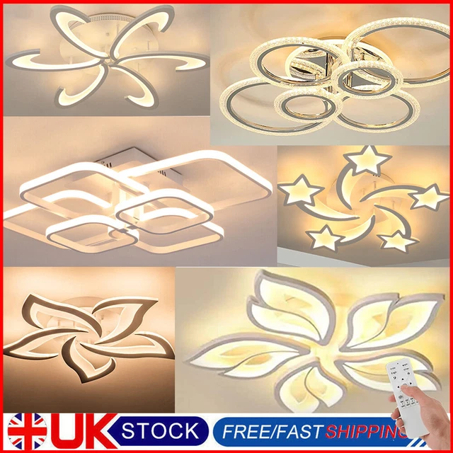 Modern Chandelier LED Lamp White Frame Ceiling Light Living Room Pendant Lights