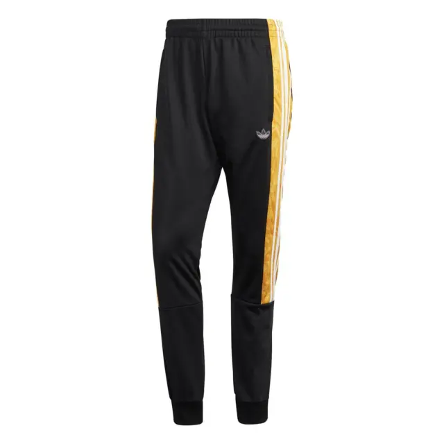 Adidas Originals Pantaloni Da Pista Grafici Uomo Bx-20 Jogger Nero Giallo Retrò Nuovi Con Etichette