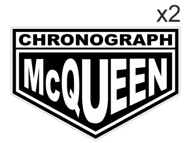 Sticker plastifié CHRONOGRAH Steve MC QUEEN Mcqueen BMW - Le Mans- 8cm x 5,3cm
