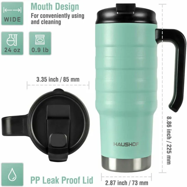24 oz Coffee Cup Leak Proof Travel Tumbler Vacuum Insulated Double Wall Mug Cup