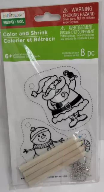 A Creatology Color and Shrink Christmas Santa Snowman Candy Cane