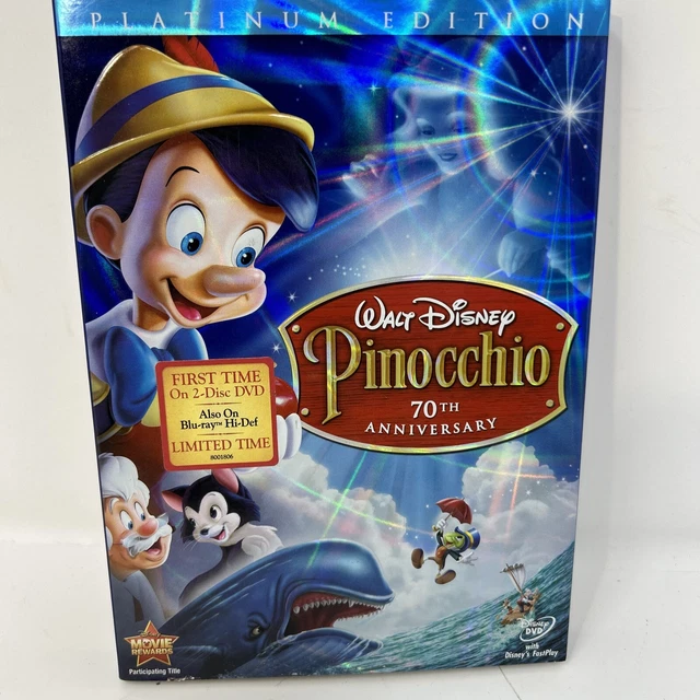 Pinocchio (DVD, 2009, 2-Disc Set, 70th Anniversary Platinum Edition) New!