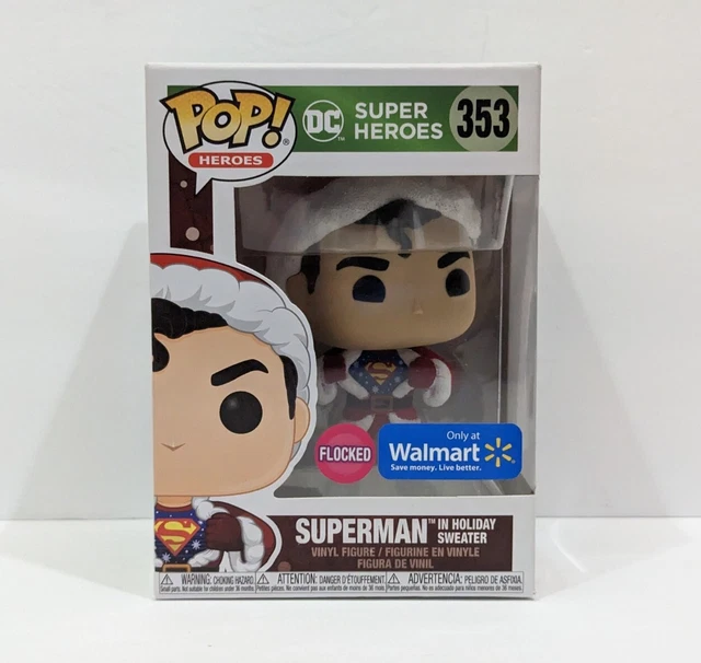 Funko POP! Superman DC Super Heroes #353 Christmas Flocked Walmart Vinyl Figure 2