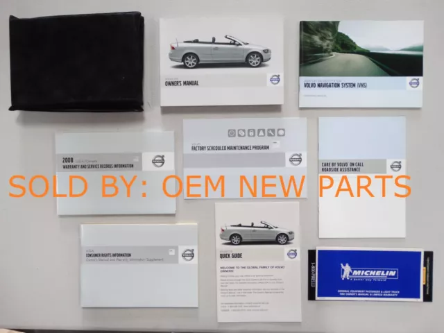 2008 VOLVO C70 C 70 T5 Convertible Owners Manual Set with Case Genuine OEM