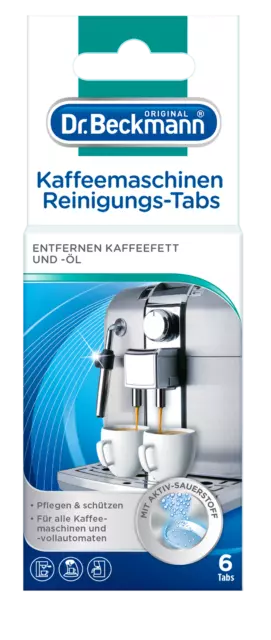 Dr. Beckmann Kaffeemaschinen Reinigungs-Tabs - entfernen Kaffeefett - 6 Tabs