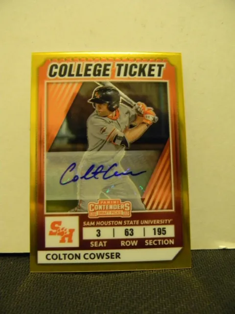 Colton Cowser 16/99 2022 Elite Extra Edition Auto Optic College Ticket Orioles 