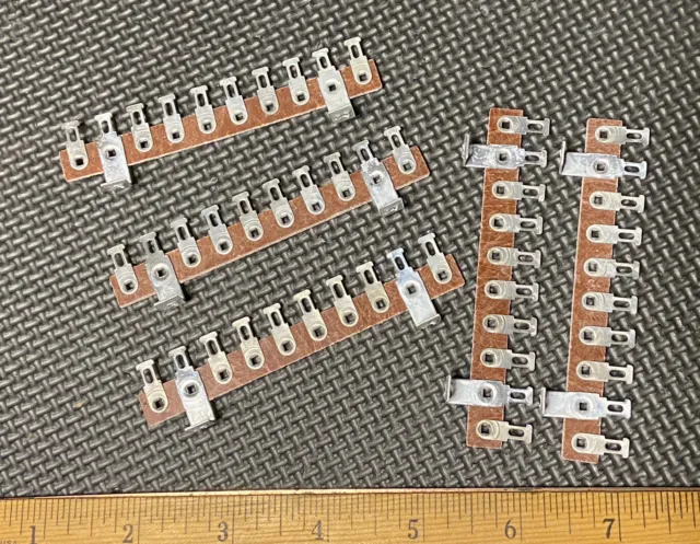NOS lot 5 pc 10-lug 3-3/4” terminal strips phenolic tag boards wiring eyelets