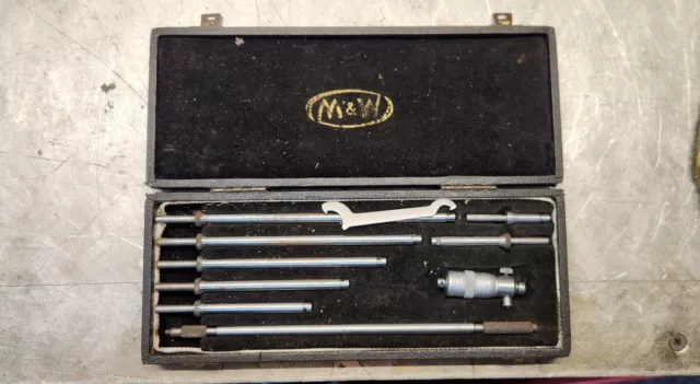 Vintage M&W Moore and Wright Internal Micrometer set bore gauge Original Box