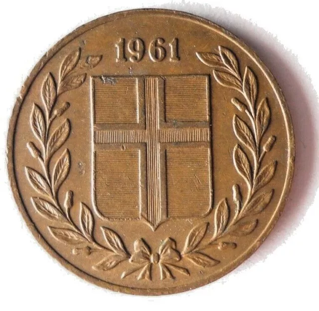 1961 Iceland 5 Aurar - Excellent Coin Iceland Trash #1