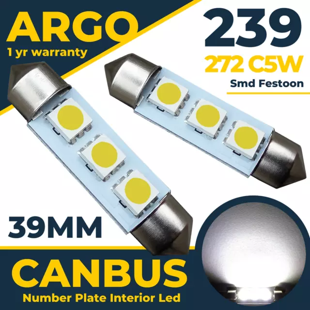 Pour Mini Cooper MK1 239 C5W Blanc Eclairage Intérieur LED Ampoules 2001-06 R50