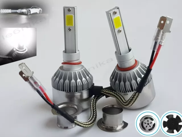 2x 12V-24V H1 6000K WHITE COB LED Car Fog Headlight Lamp Bulbs 18W 3800LM 86mm