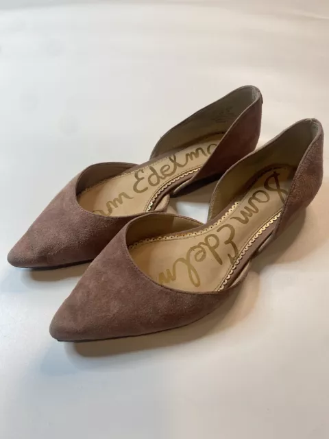 Sam Edelman Size 8 Women's Rodney D'orsay Flats Pink Suede Pointed Flats Shoe