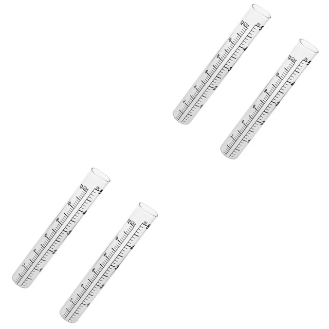 4 Pcs Weather Instrument Rain Gauge Precision Tools Test Tube