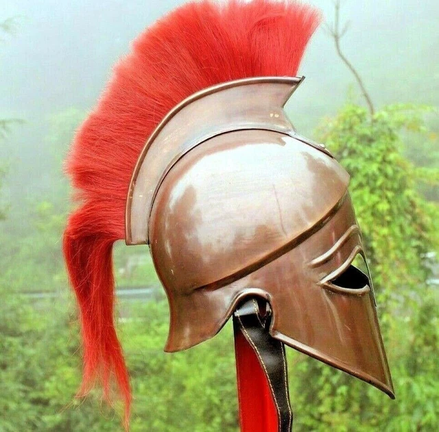 Greek Armor Greek Corinthian Helmet With Red Plume,sca Armor Roman Armour Spartan Larp C6673387 Spartan Greek Armor
